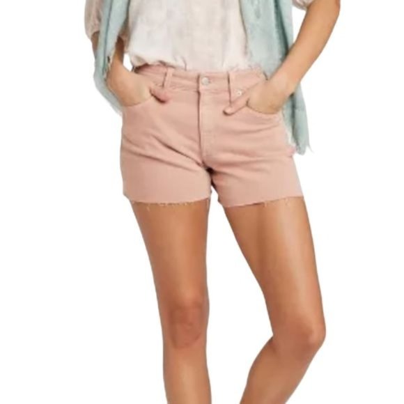 Universal Thread Women's Jeans Shorts Vintage Midi Cotton Mid Rise Peach SZ 0/25 - Picture 3 of 14